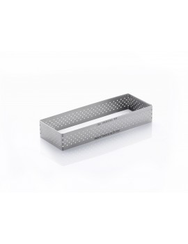 Cercle à tarte perforé VALRHONA à bord droit en inox - Rectangle de Buyer