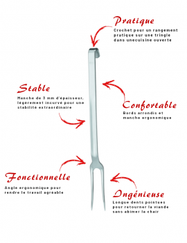 Fourchette à viande 34 cm à crochet RÖSLE 