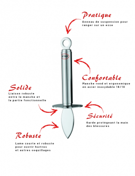 Couteau à huîtres 18 cm RÖSLE 
