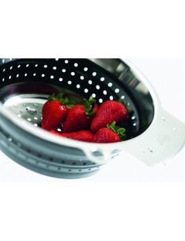 Passoire pliable acier inoxydable 18/10 et silicone noir RÖSLE 