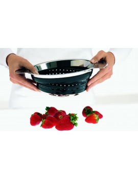 Passoire pliable acier inoxydable 18/10 et silicone noir RÖSLE 