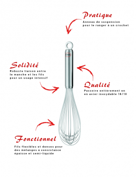 Fouet de cuisine acier inoxydable 18/10 RÖSLE 