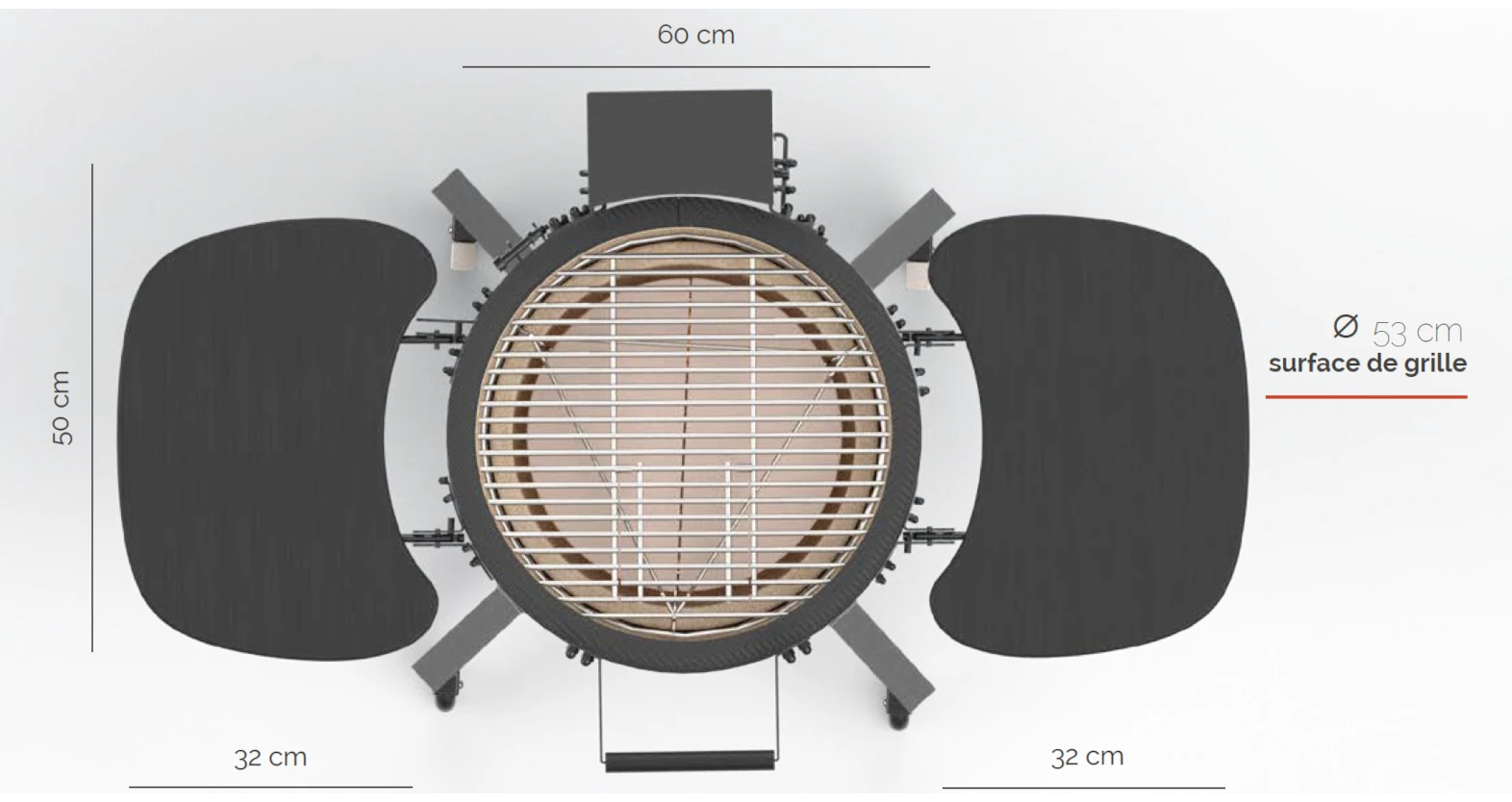 Dimensions Kamodo Kamal 60 MAT pour 12 personnes