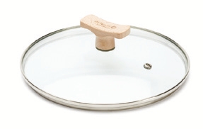 Couvercle en verre avec pontet en bois de hêtre