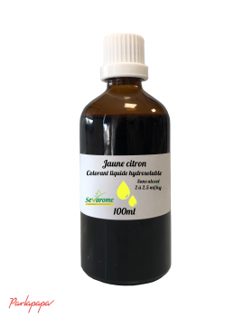 Colorant jaune citron liquide hydrosoluble professionnel sans alcool SEVAROME