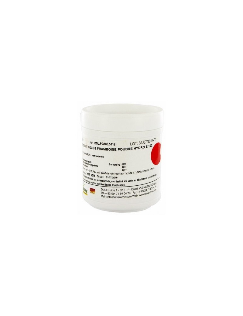 Colorant rouge framboise poudre hydrosoluble professionnel SEVAROME Colorant rouge framboise poudre hydrosoluble professionnel SEVAROME