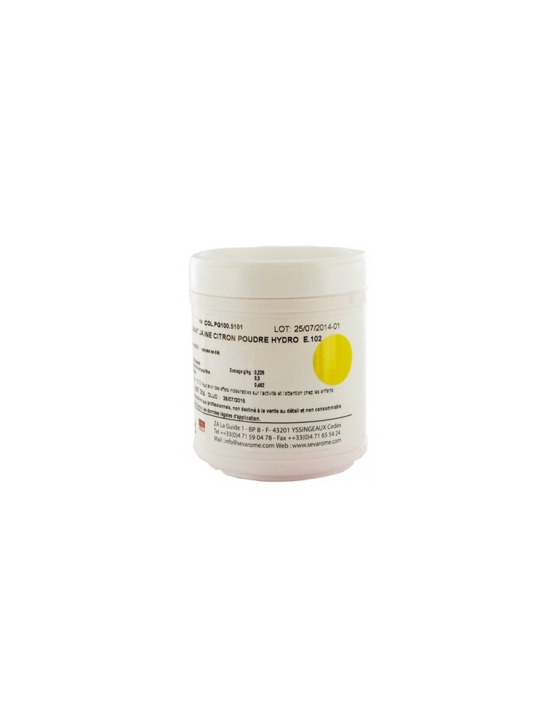 Colorant jaune citron poudre hydrosoluble professionnel SEVAROME