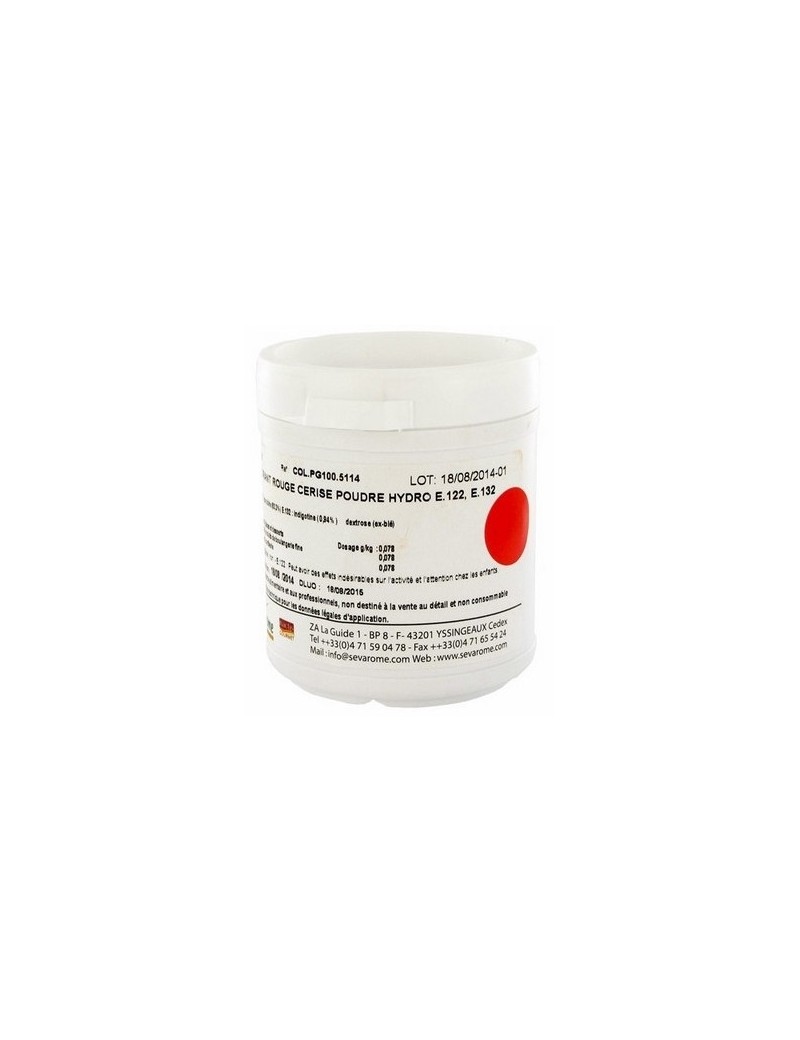 Colorant rouge cerise poudre hydrosoluble professionnel SEVAROME