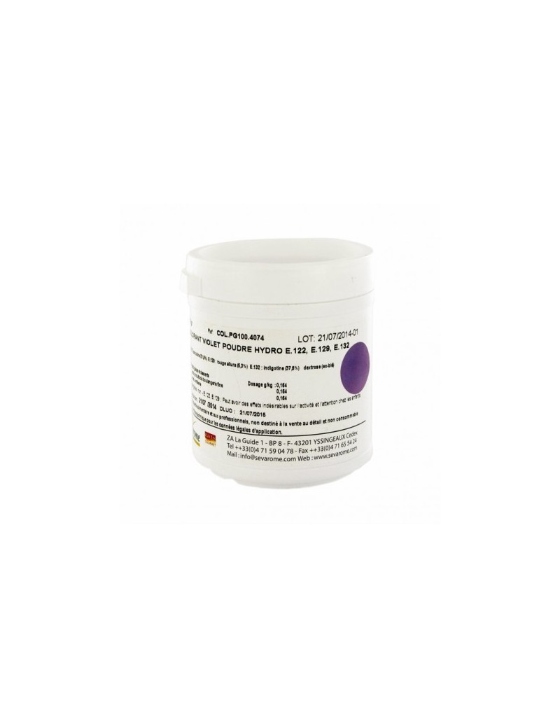 Colorant violet poudre hydrosoluble professionnel SEVAROME
