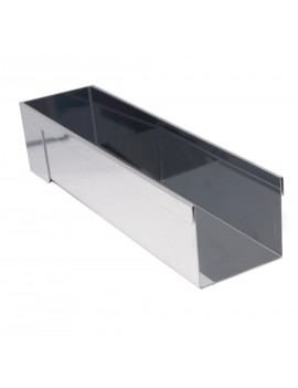 Gouttière à bûches démontable rectangulaire inox 30 x 8 cm h 6,5 cm DE BUYER INDUSTRIES