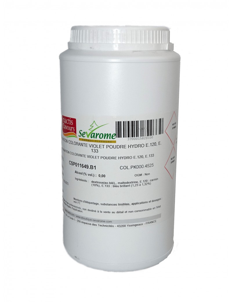 Colorant violet sans azoïque poudre hydrosoluble professionnel 4525 SEVAROME