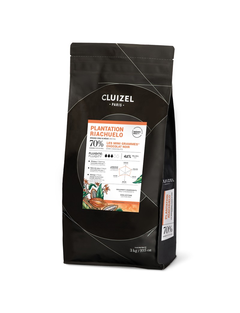Chocolat noir de couverture Plantation Riachuelo 70% MICHEL CLUIZEL Chocolat noir de couverture Plantation Riachuelo 70% MICHEL CLUIZEL