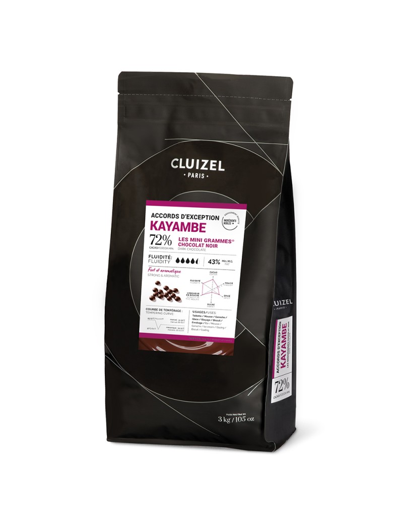 Chocolat noir de couverture Grands Accords Kayambe 72% MICHEL CLUIZEL Chocolat noir de couverture Grands Accords Kayambe 72% MICHEL CLUIZEL