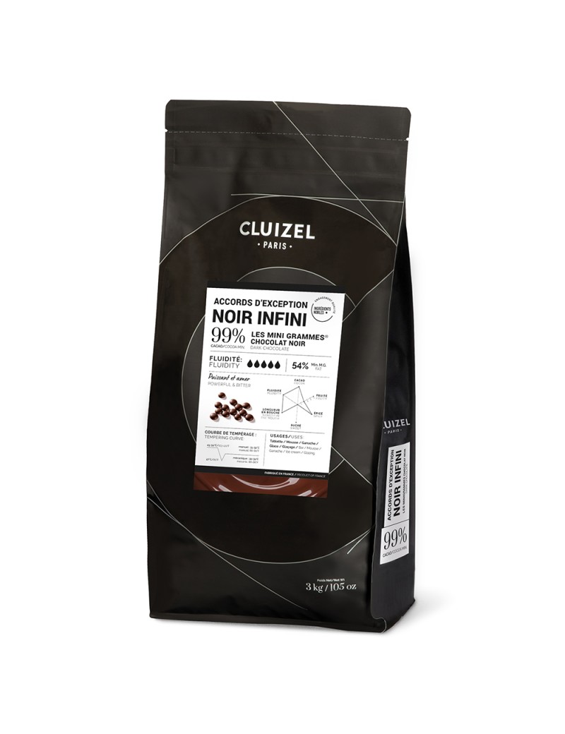 Chocolat noir de couverture Grands Accords Infini 99% MICHEL CLUIZEL Chocolat noir de couverture Grands Accords Infini 99% MICHEL CLUIZEL