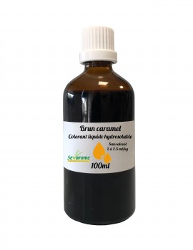 Colorant brun caramel liquide hydrosoluble professionnel sans alcool SEVAROME