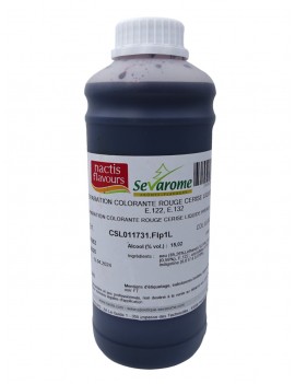Colorant alimentaire rouge cerise liquide hydrosoluble professionnel 5214 SEVAROME
