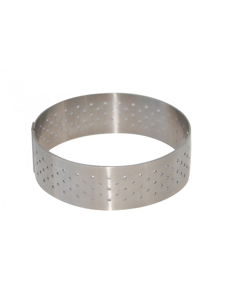 Cercle à tarte perforé à bord droit en inox Rond Cercle à tarte perforé à bord droit en inox Rond