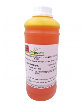 Colorant alimentaire jaune citron liquide hydrosoluble professionnel sans alcool 7001 SEVAROME