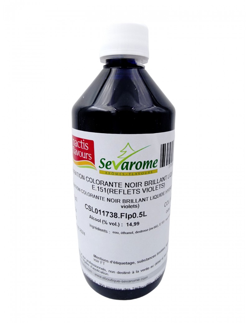 Colorant alimentaire noir brillant liquide hydrosoluble professionnel 5225 - Couleur Noir - Contenance 1 L - Ptisserie - Parlapapa Colorant alimentaire noir brillant liquide hydrosoluble professionnel 5225 - Couleur Noir - Contenance 1 L - Ptisserie - Parlapapa