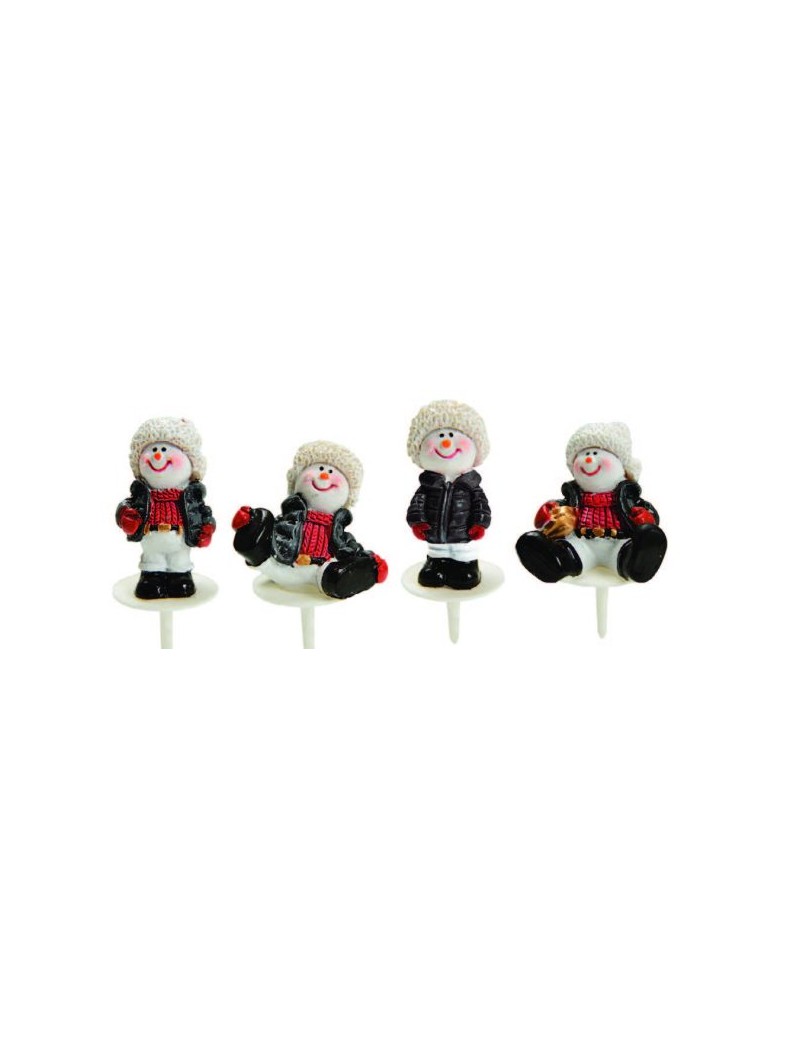 Assortiment Bonhommes de neige doudoune H4.1 cm pour bûches MALLARD FERRIERE
