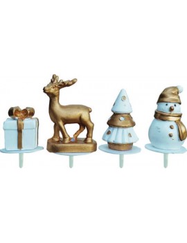 Assortiment de Noël blanc et doré pour bûches MALLARD FERRIERE