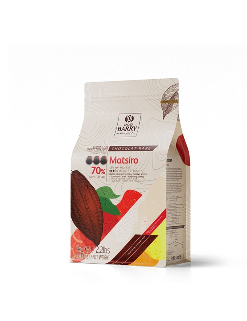 Chocolat noir de couverture Matsiro 70% de Madagascar CACAO BARRY