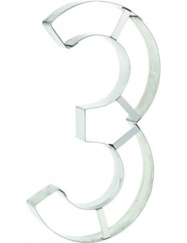 Découpoir Chiffre 3 Number Cake Inox 32 cm x 18 cm MALLARD FERRIERE