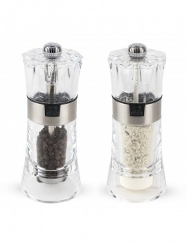 Oslo Duo de moulins à poivre et à sel humide manuels en acryl 14 cm - Peugeot