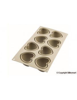 Cuoricino - moule silicone pour 8 créations dim.6,3x6,5x3,8 cm Silikomart