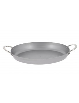 Plat à rôtir oval Mineral B 36 cm à 2 anses inox rivetées De Buyer