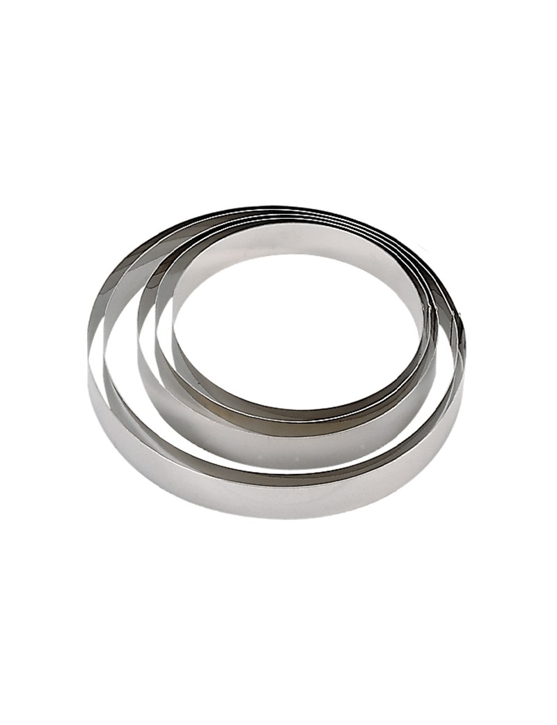 Cercle à pâtisserie rond en inox - H. 4,5 cm, dit cercle à mousse ou à entremets de Buyer