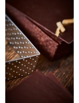 Cercle à tarte perforé VALRHONA à bord droit en inox - Carré de Buyer