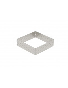 Cercle à tarte perforé VALRHONA à bord droit en inox - Carré de Buyer