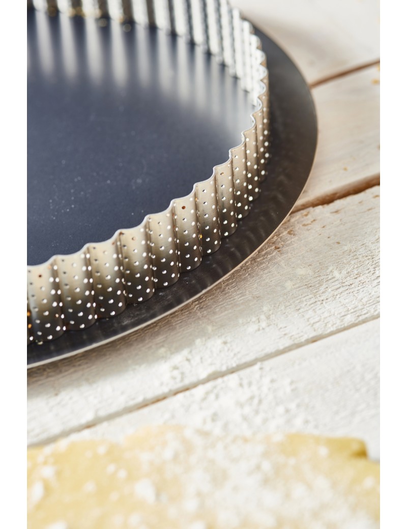 Cercle à tarte perforé cannelé rond Diamètre cm 20 cm Pâtisserie Parlapapa