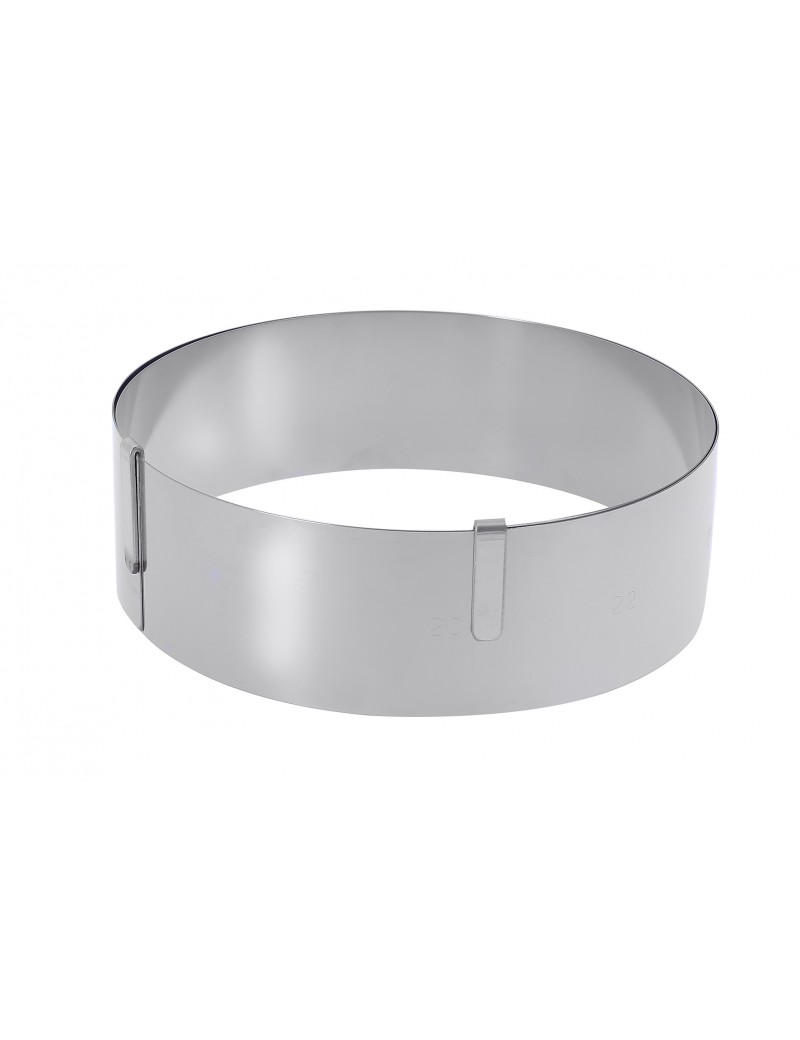 Cercle à pâtisserie extensible en inox ressort de Buyer Cercle à pâtisserie extensible en inox ressort de Buyer