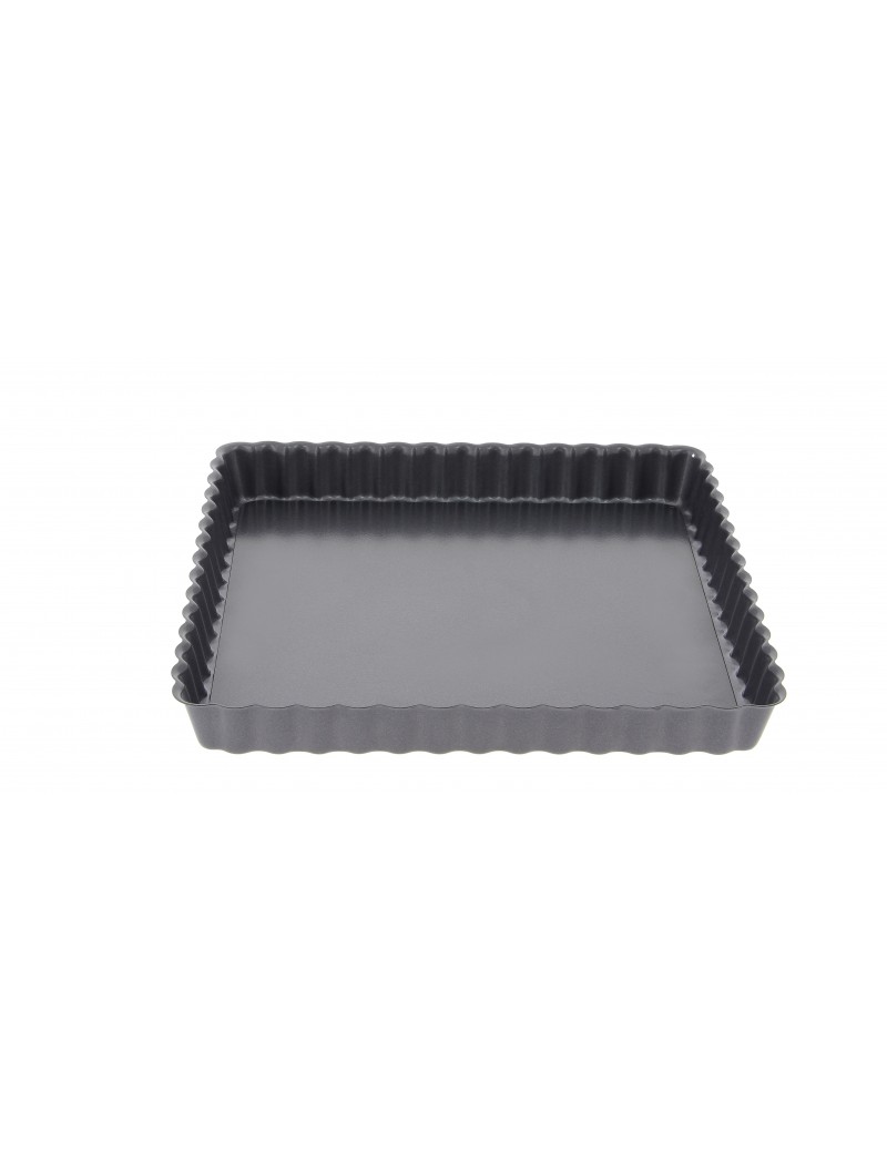 Moule à tarte carré à fond amovible - Revêtement PTFE garanti sans PFOA -  Dimension 18 cm x 18 cm x 2.7 cm - Pâtisserie - Parlapapa