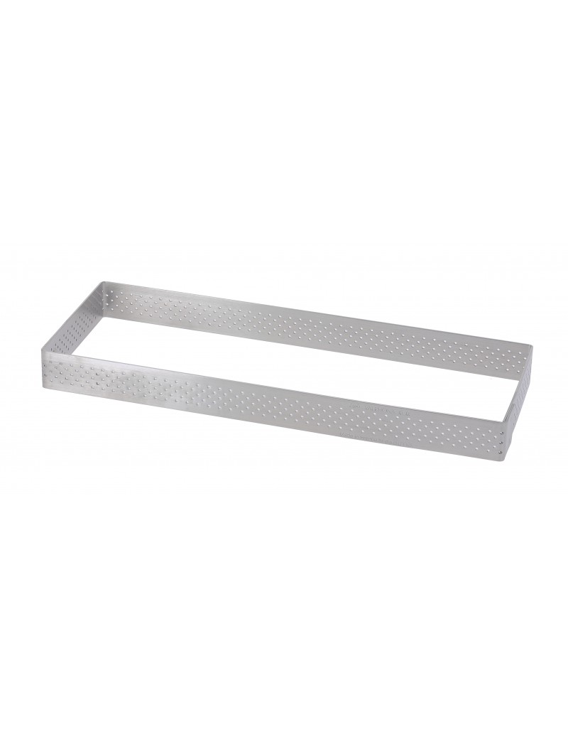 Cercle à tarte perforé VALRHONA à bord droit en inox - Rectangle de Buyer
