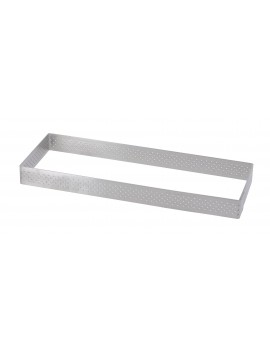 Cercle à tarte perforé VALRHONA à bord droit en inox - Rectangle de Buyer