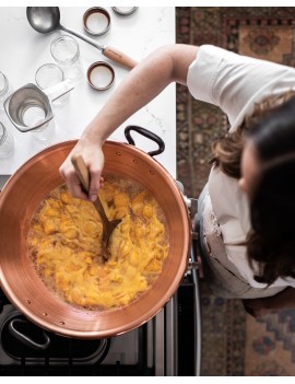 Bassine à confiture en cuivre massif avec anses en fonte De Buyer