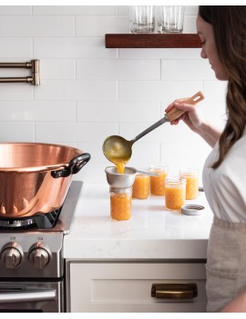 Bassine à confiture en cuivre massif avec anses en fonte De Buyer