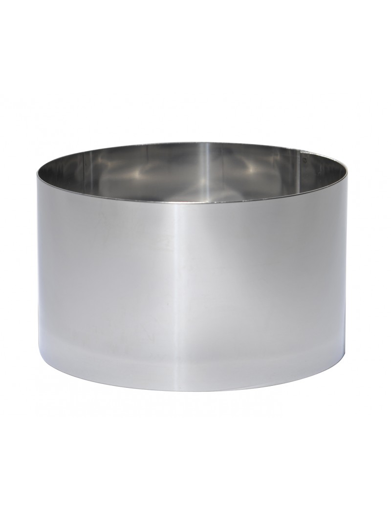 Cercle à tarte inox H 2 cm bord roulé - Diamètre cm 20 cm - Pâtisserie -  Parlapapa