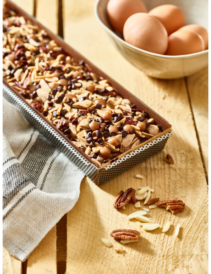 Moule à tarte rectangulaire tout inox perforé DE BUYER INDUSTRIES