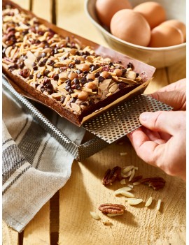 Moule à tarte rectangulaire tout inox perforé DE BUYER INDUSTRIES