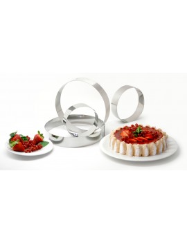 Cercle à pâtisserie rond en inox - H. 4,5 cm, dit cercle à mousse ou à entremets de Buyer
